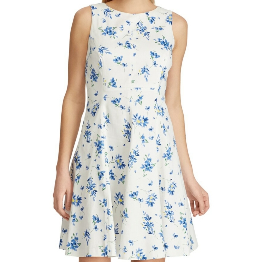 CHAPS Sleeveless Floral Print Dress